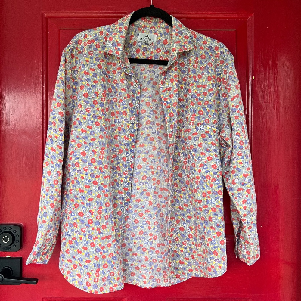 The Weathervane Women's Medium Floral Long Sleeve Button Up Dress Shirt